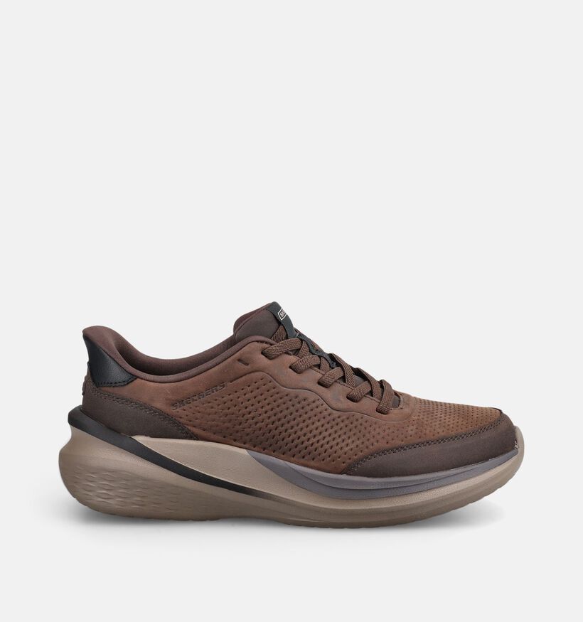 Skechers Slade 2.0 Waybound Baskets basses en Brun fonc&eacute; pour hommes (376898)