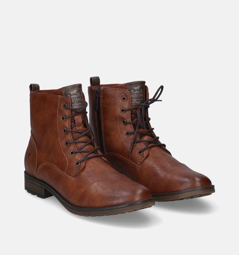 Mustang Boots à lacets en Cognac pour femmes (313807)