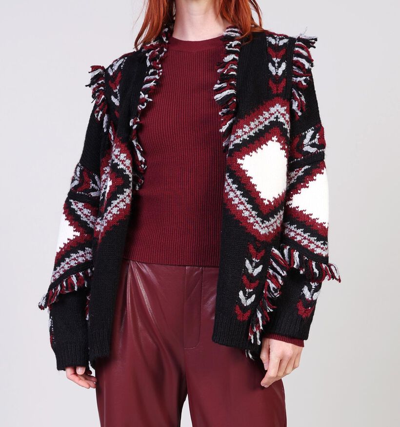 Adoré Tromso Gilet en Noir/Bordeaux pour femmes (369255)