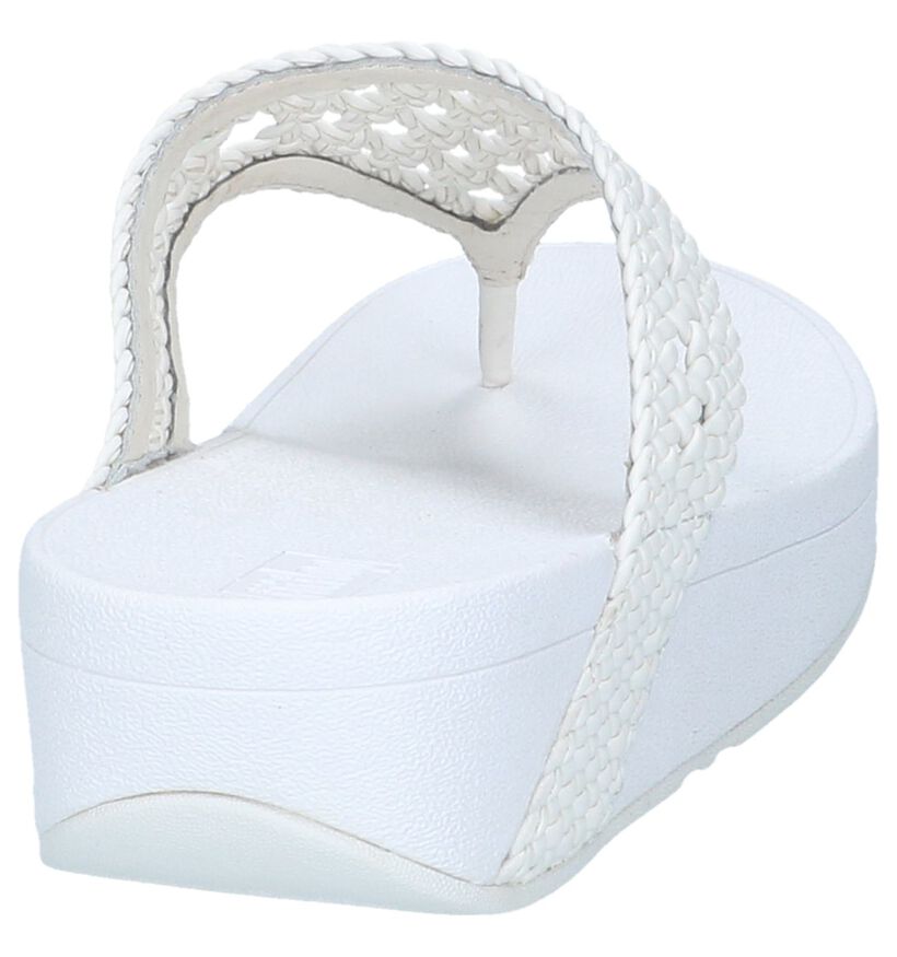 Witte Teenslippers FitFlop Lottie Wicker Toe Post in kunstleer (240979)