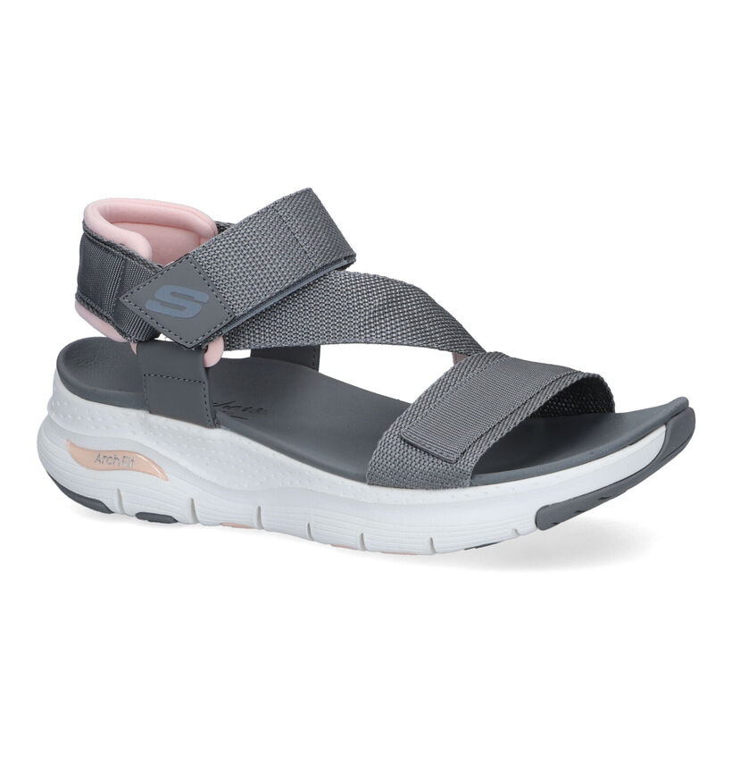 Skechers Arch Fit Pop Retro Grijze Sandalen in stof (305304)