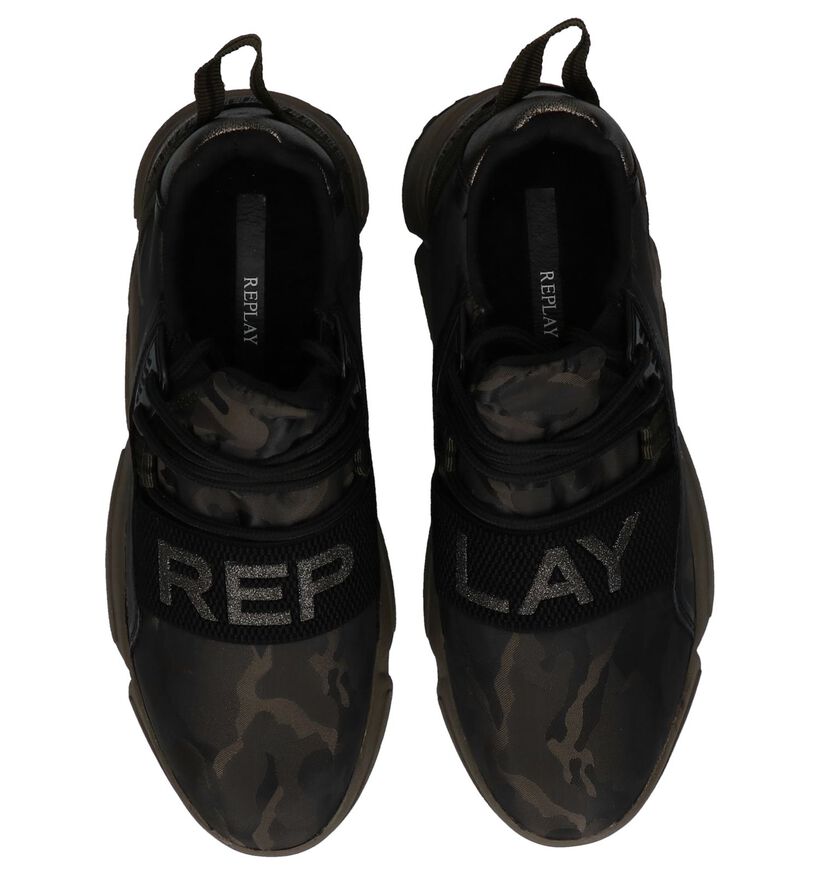 Replay Baskets slip-on en Vert foncé en textile (231604)