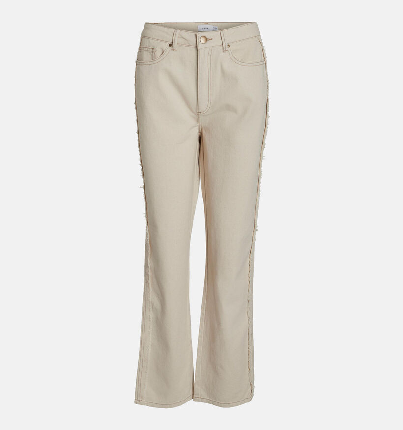 Vila Katja Beige Straight leg jeans L32 voor dames (332107)