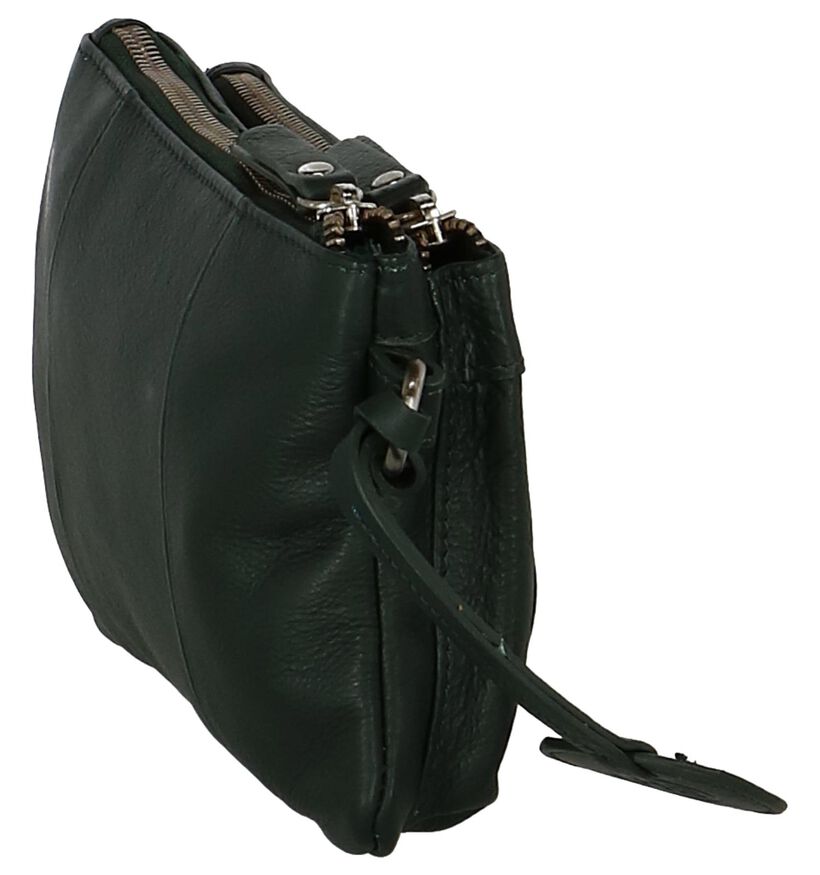 Donkergroene Hampton Bays Crossbody Tas in leer (235331)