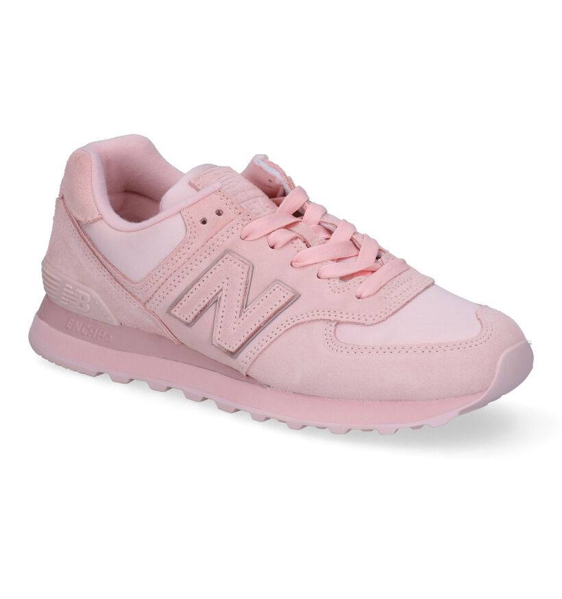 New Balance WL574 Roze Sneakers in daim (301901)