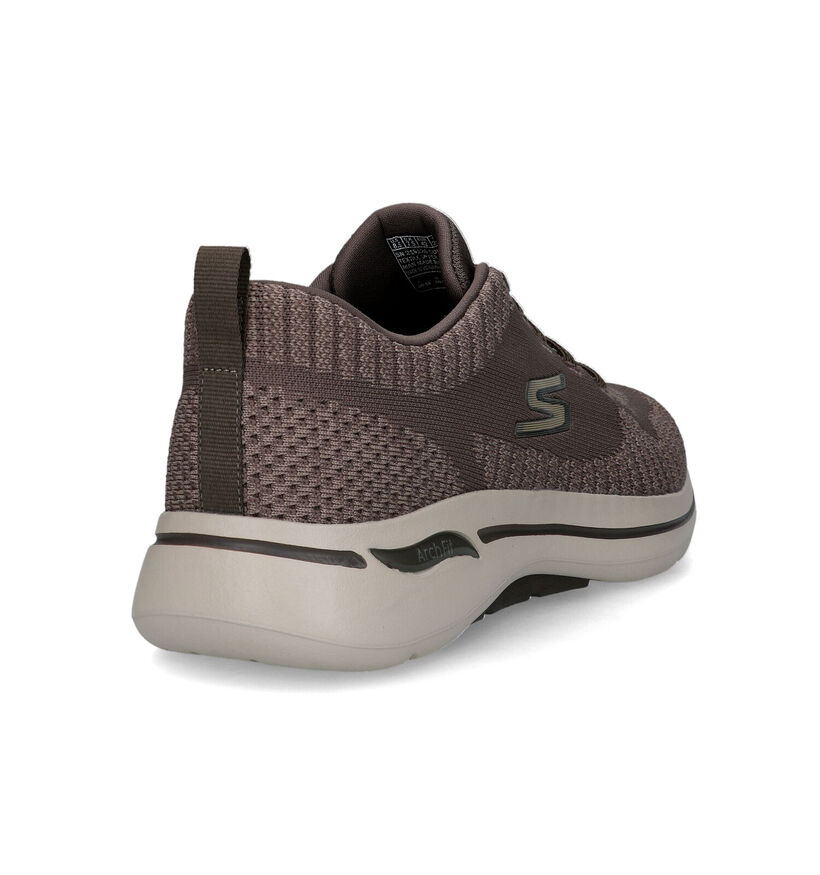 Skechers Go Walk Arch Fit Baskets en Taupe pour hommes (319533) - pour semelles orthopédiques