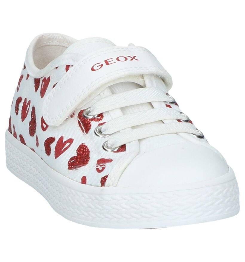 Donkerblauwe Sneakers met hartjes Geox in stof (237970)