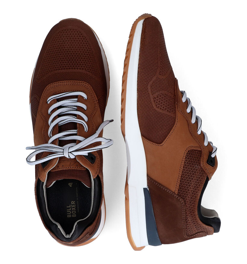 Bullboxer Chaussures à lacets en Cognac pour hommes (320904) - pour semelles orthopédiques