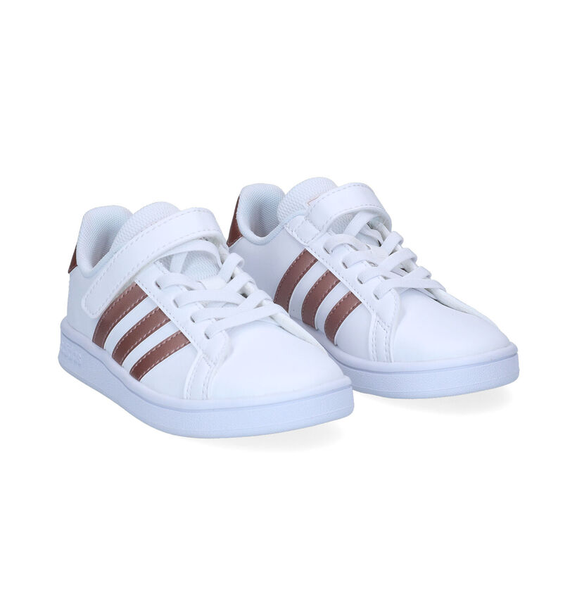 adidas Grand Court C Baskets en Blanc pour filles (314611) - pour semelles orthopédiques