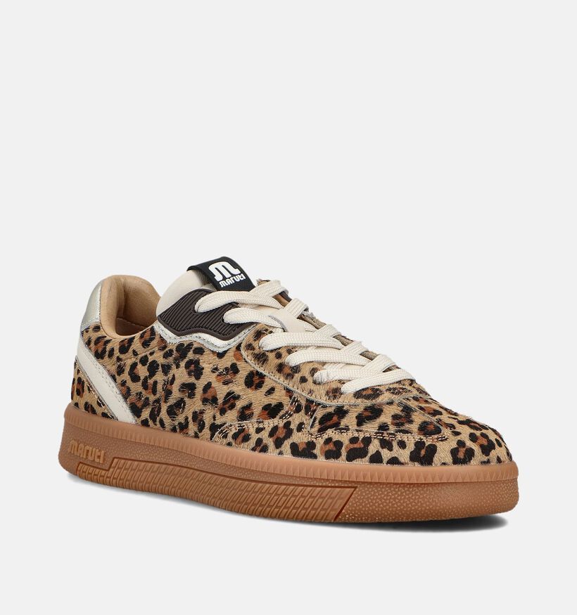 Maruti Yale Bruine/Leopard Sneakers voor dames (360824) - geschikt voor steunzolen