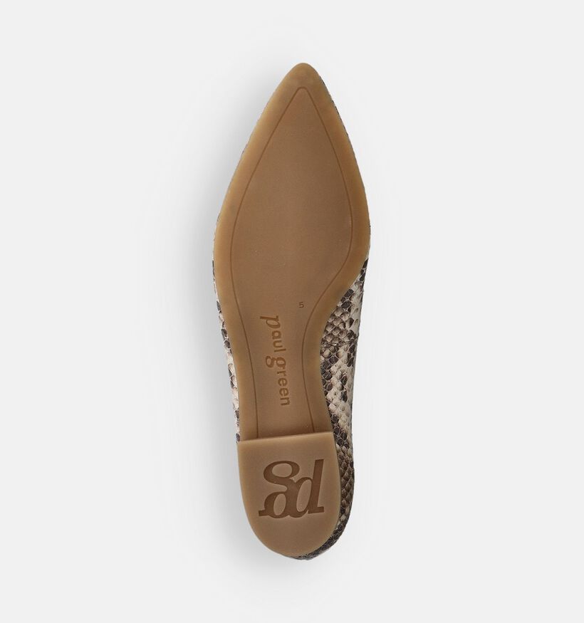 Paul Green Beige Ballerina's Slangenprint voor dames (374111) - geschikt voor steunzolen