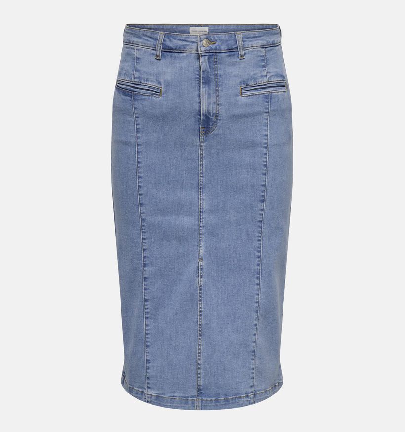 ONLY Carmakoma Enya Blauwe Midi Jeansrok voor dames (374874)
