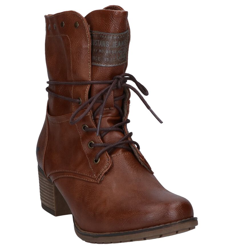 Mustang Bottillons à talons en Cognac en simili cuir (254877)