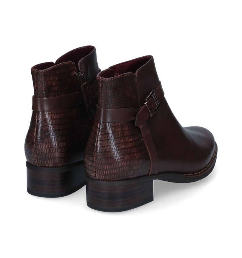 Tamaris Bottines plates en Brun foncé en cuir (315428)