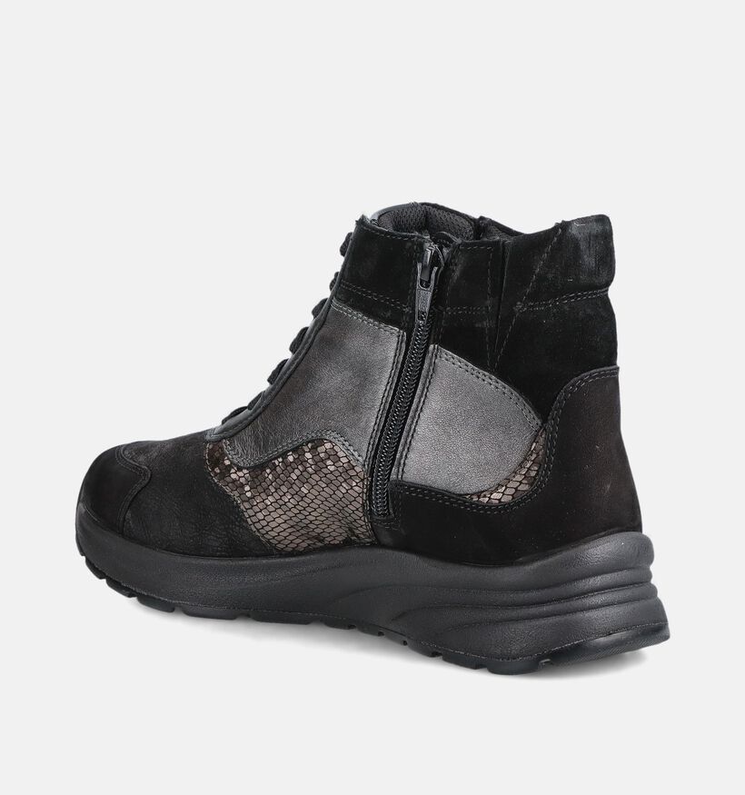 Gabor Boots &agrave; lacets en Noir pour femmes (380046) - pour semelles orthop&eacute;diques