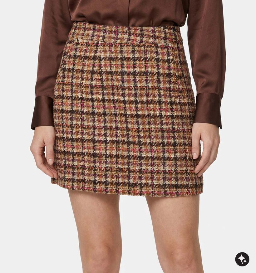 The Korner Bruine Geruite Mini-Rok voor dames (382188)