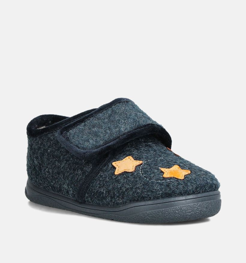 Milo & Mila Stars Blauwe Pantoffels voor jongens, meisjes (364946) - geschikt voor steunzolen