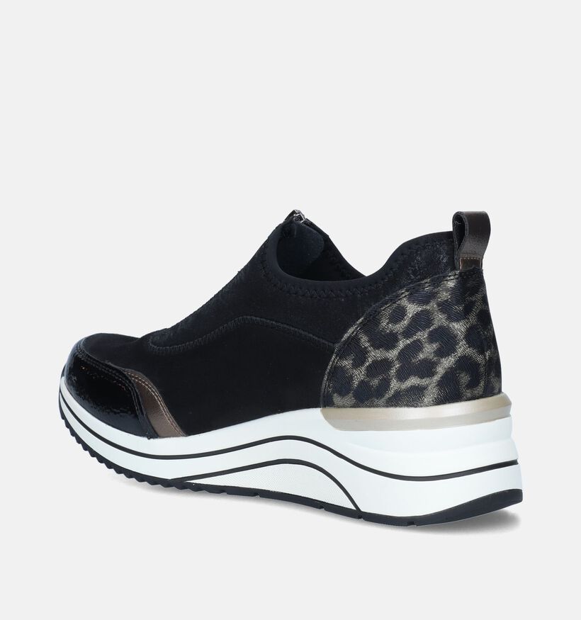 Remonte Zwarte Sneakers met sleehak voor dames (344436) - geschikt voor steunzolen