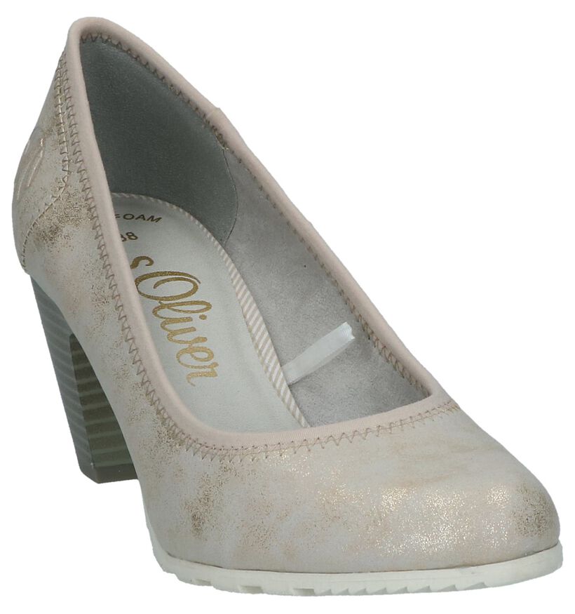 Beige Pumps s. Oliver in stof (237905)