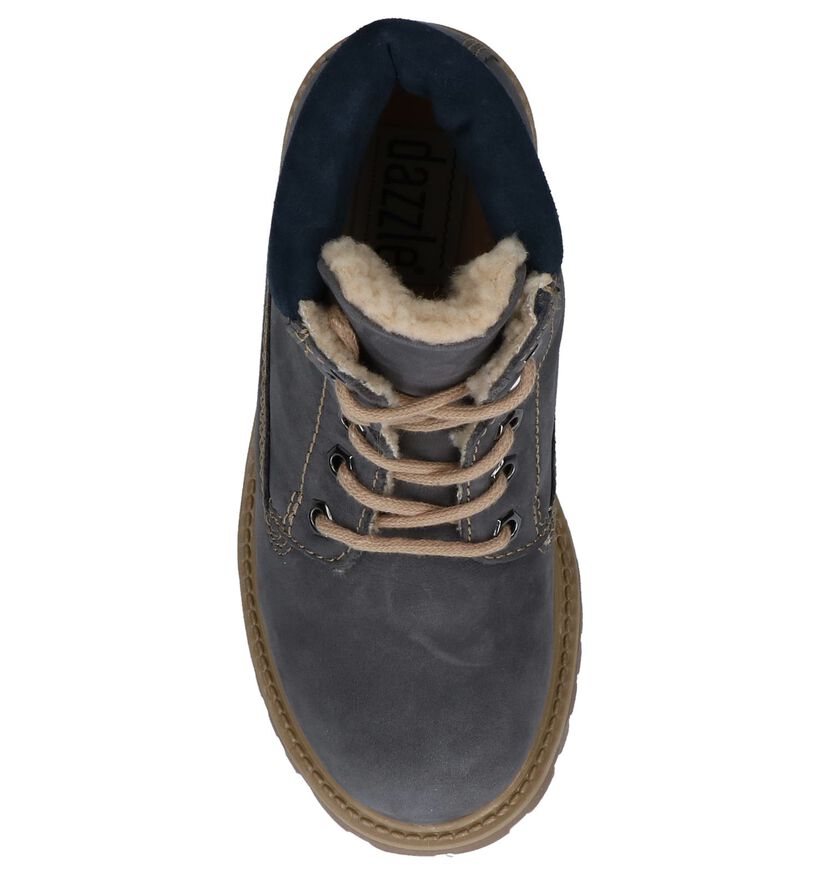 Dazzle Donkerblauwe Veterboots in nubuck (223856)