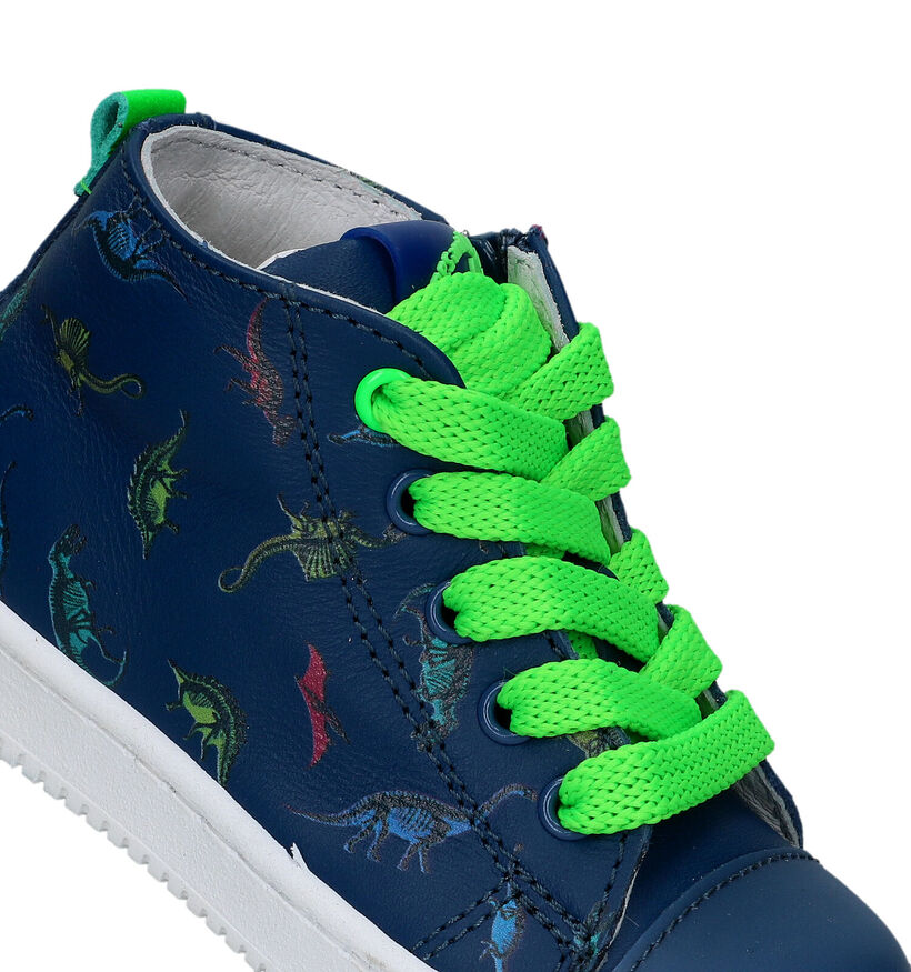 STONES and BONES Dint Blauwe Babyschoenen met dino's voor jongens (322097) - geschikt voor steunzolen