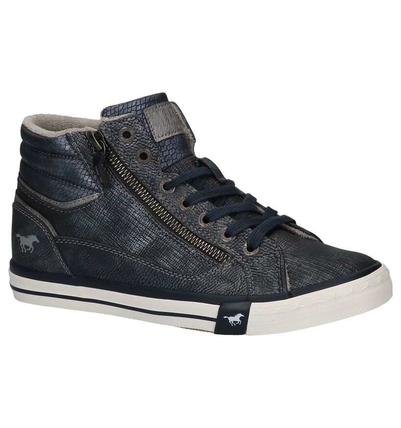 Blauwe Sneakers Mustang in leer (223080)