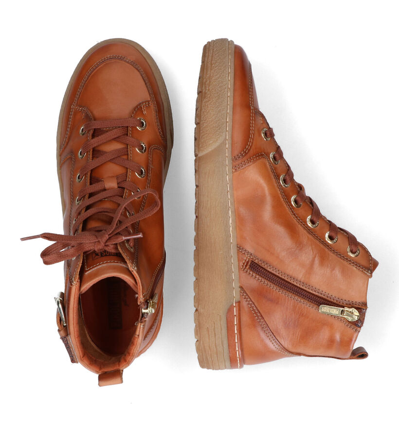 Pikolinos Vitoria Cognac Hoge Sneakers in leer (315922)