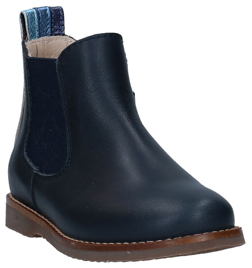 Beberlis Blauwe Bottines in leer (297318)