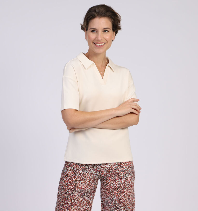 comma Polo shirt en Ecru (304371)