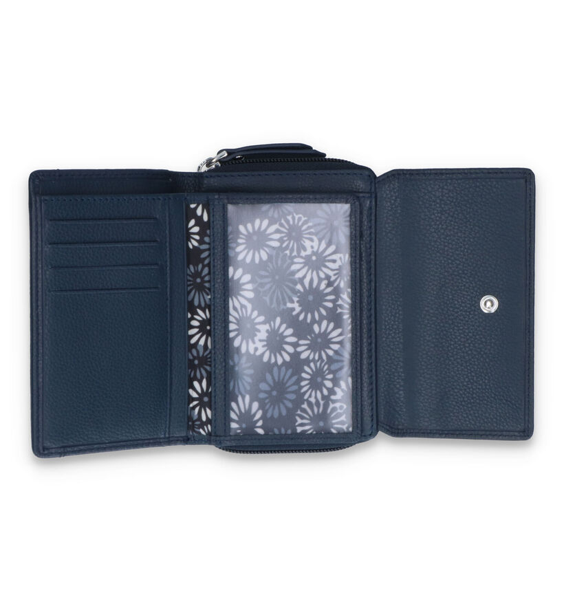 Euro-Leather Porte-monnaie zippé en Noir pour femmes (353534)