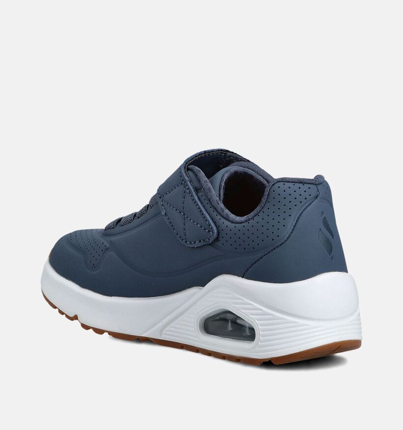 Skechers Uno Air Blitz Baskets basses en Bleu fonc&eacute; pour gar&ccedil;ons, filles (375672)