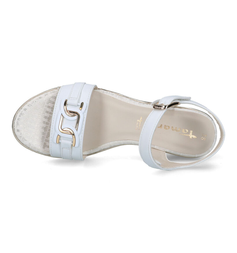 Tamaris Witte Sandalen met sleehak in kunstleer (322424)
