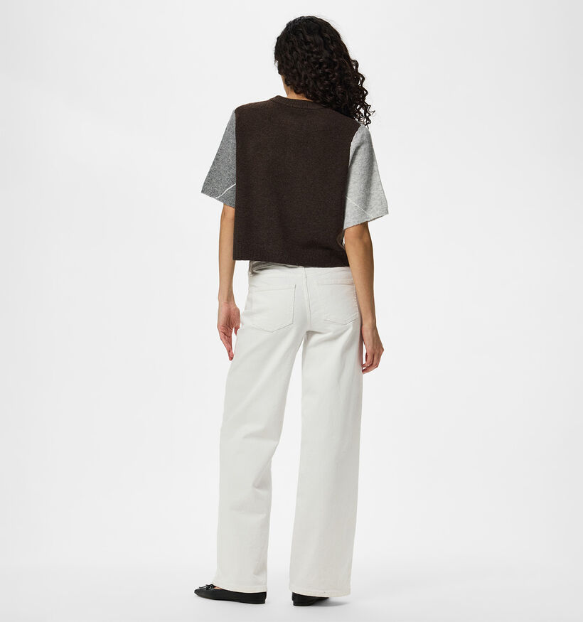 Pieces Sally Gilet en Brun/Gris pour femmes (379324)