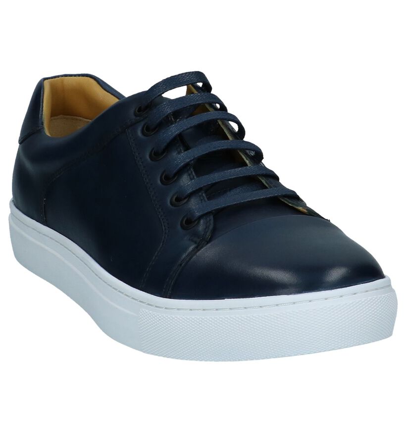 Steptronic Yale Donker Blauwe Sneakers in leer (241076)