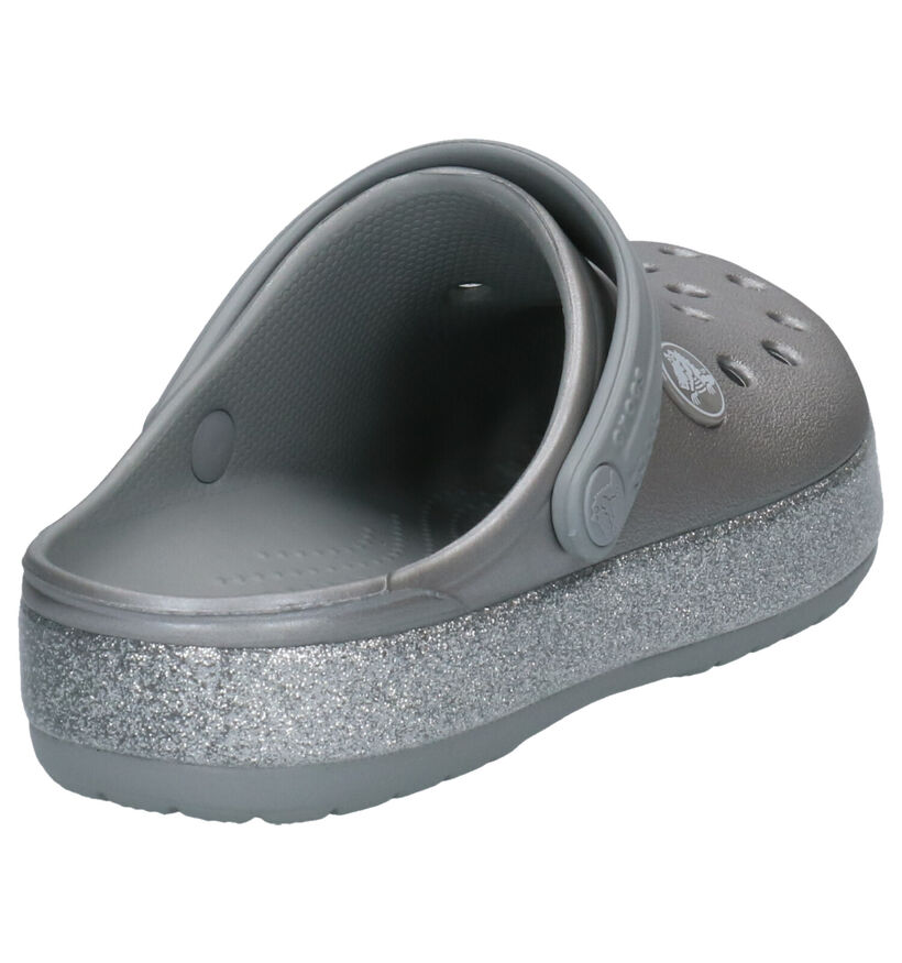 Crocs Crocband Glitter Zilveren Slippers in kunststof (255719)