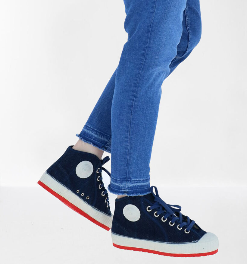 0051 Jeans Zwarte Sneakers in stof (294650)