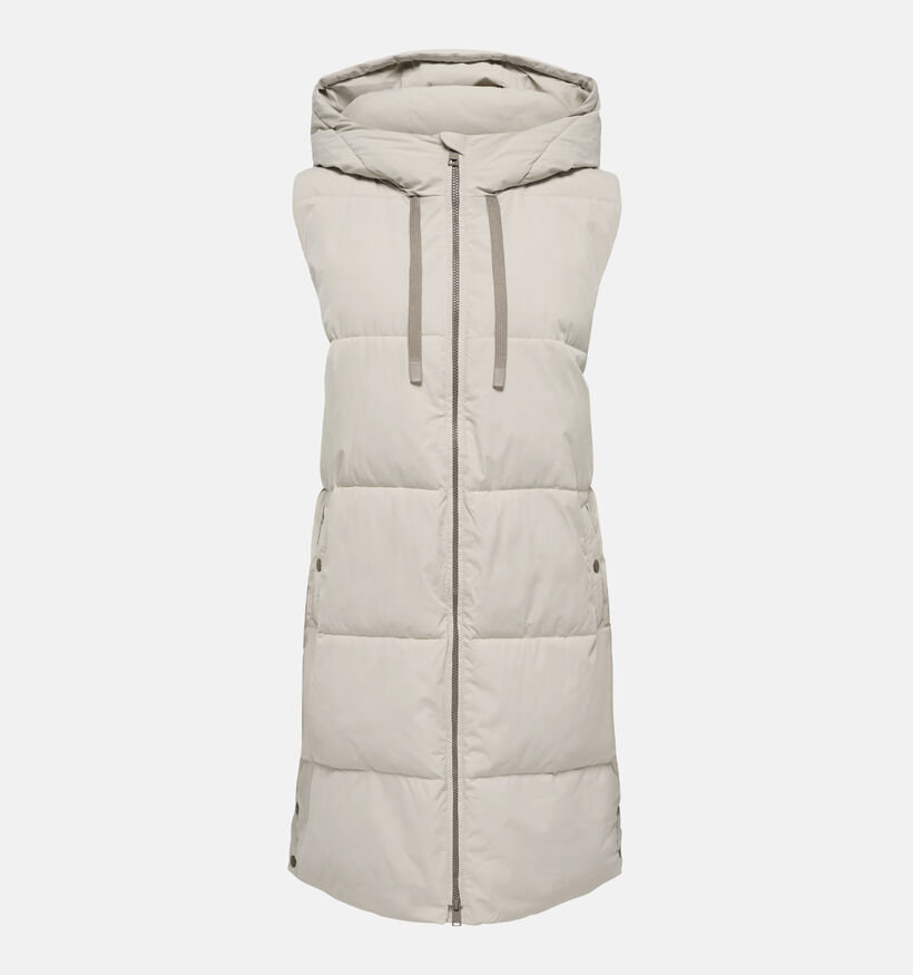 JDY Blair Long Hood Waistcoat Beige Lange Bodywarmer voor dames (378331)