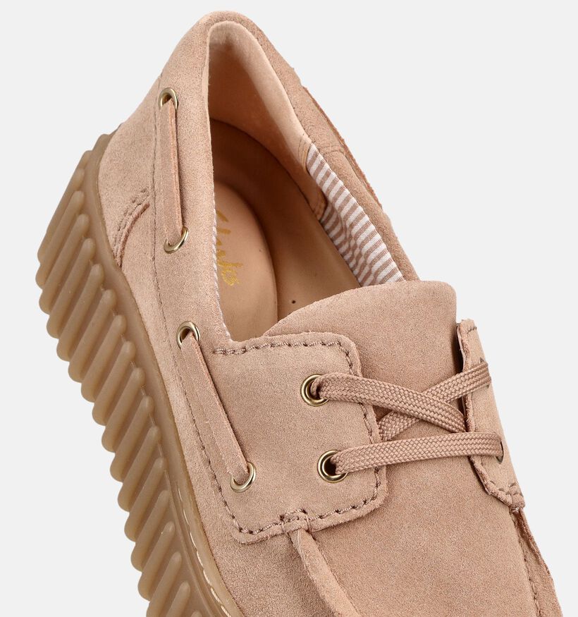 Clarks Torhill Boat Chaussures bateau en Beige Fonc&eacute; pour femmes (370559) - pour semelles orthop&eacute;diques