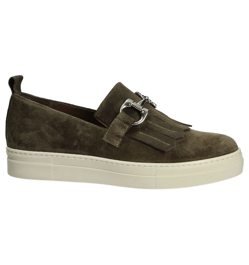 Louisa Chaussures slip-on en Vert en daim (185280)