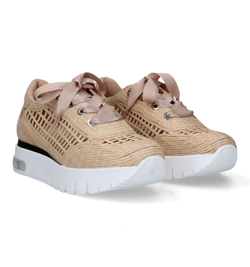 Softwaves Chaussures à lacets en Camel pour femmes (325073) - pour semelles orthopédiques