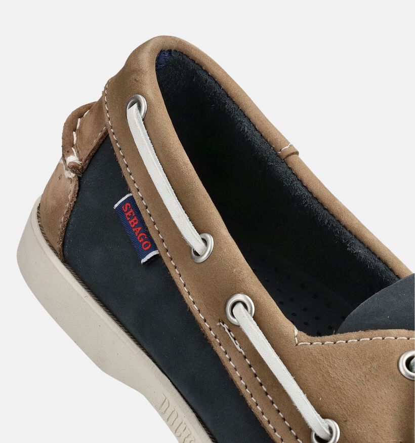 Sebago Dockside Portland Spinnaker Chaussures bateau en Bleu fonc&eacute; pour hommes (370256)