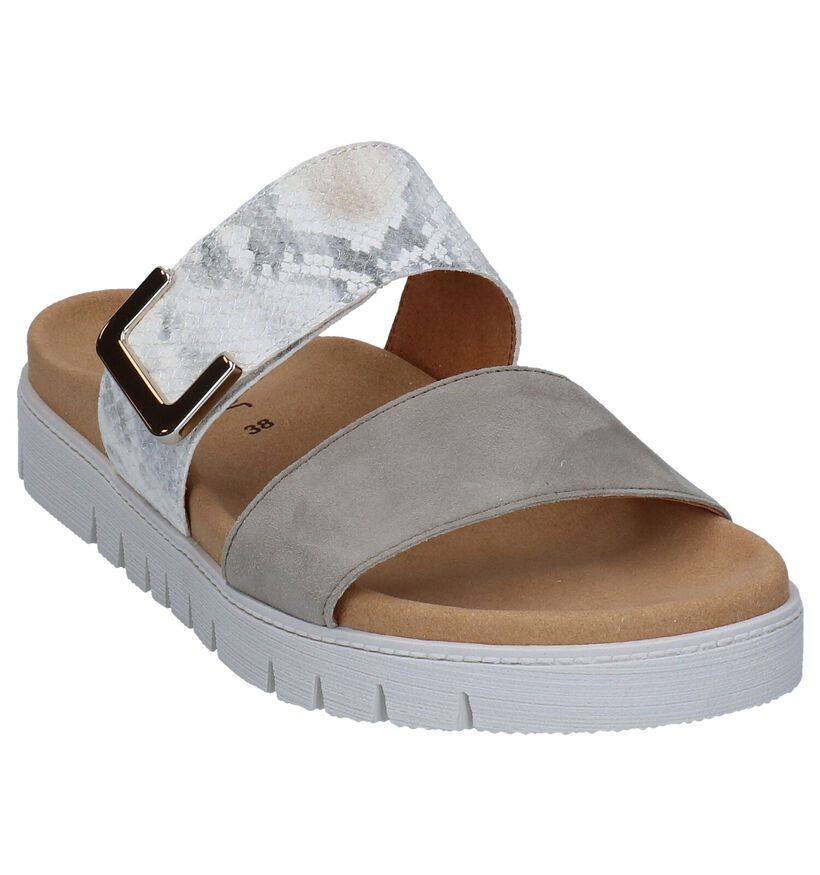 Gabor Best Fitting Taupe Slippers in leer (287925)