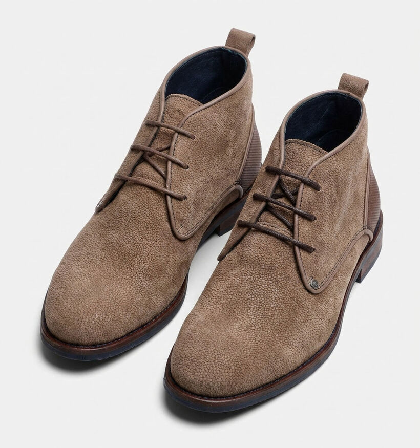 Berkelmans Dakar Chaussures classiques en Taupe pour hommes (379050) - pour semelles orthop&eacute;diques