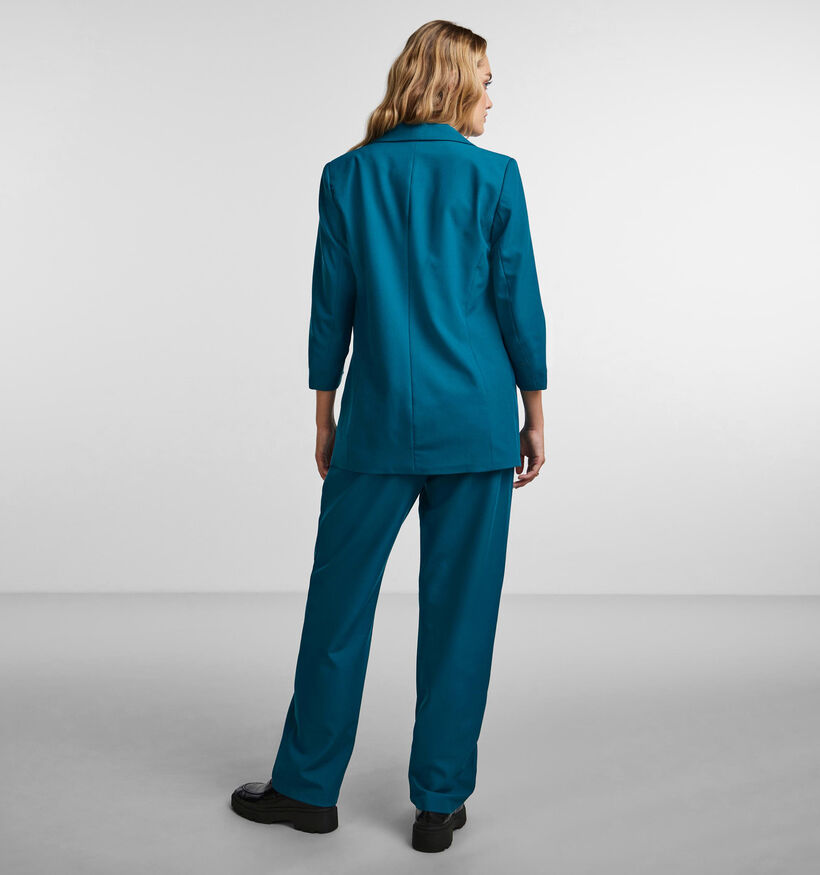 Pieces Boss Blazer long en Turquoise pour femmes (332839)