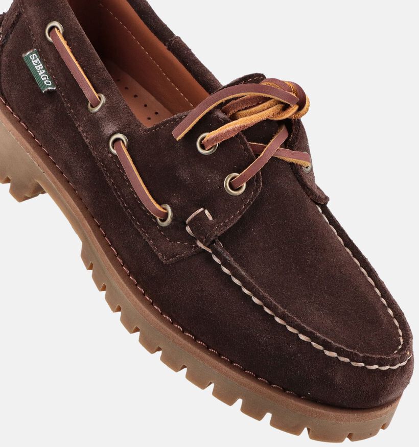 Sebago Ranger Suede Chaussures bateau en Brun fonc&eacute; pour femmes (376078)