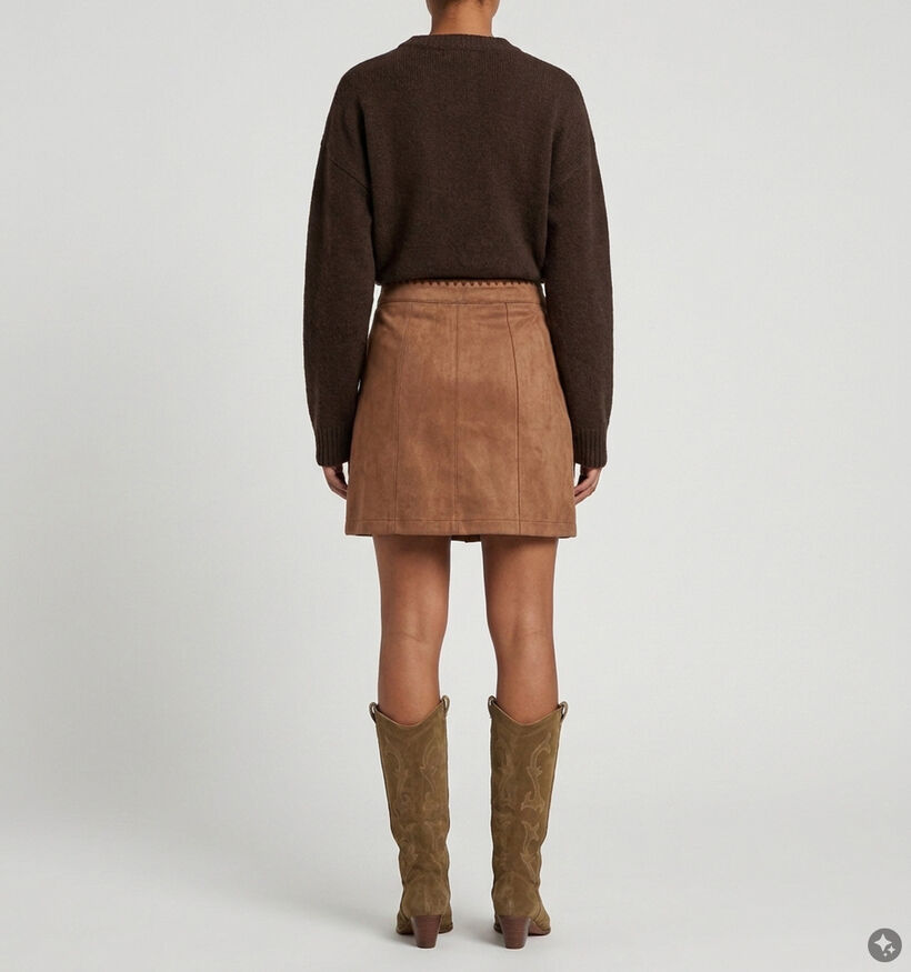 Deeluxe Original Billie Bruine Korte Rok met Knopen voor dames (382285)