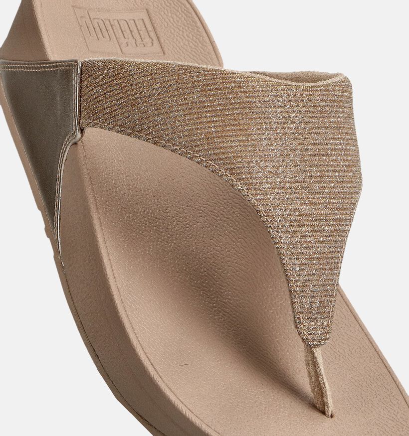 FitFlop Lulu Toepost Zwarte Teenslippers FitFlop Lulu Shimmerlux Beige Slippers voor dames (372333)