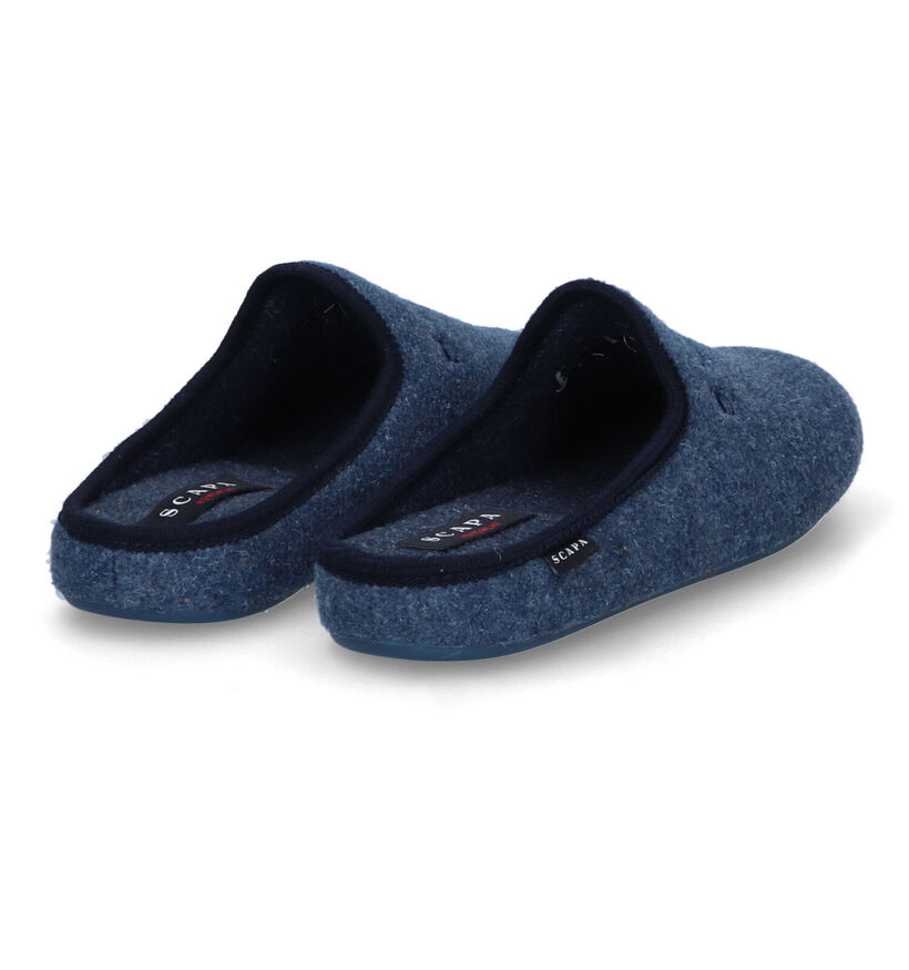 Scapa Blauwe Pantoffels in stof (317113)