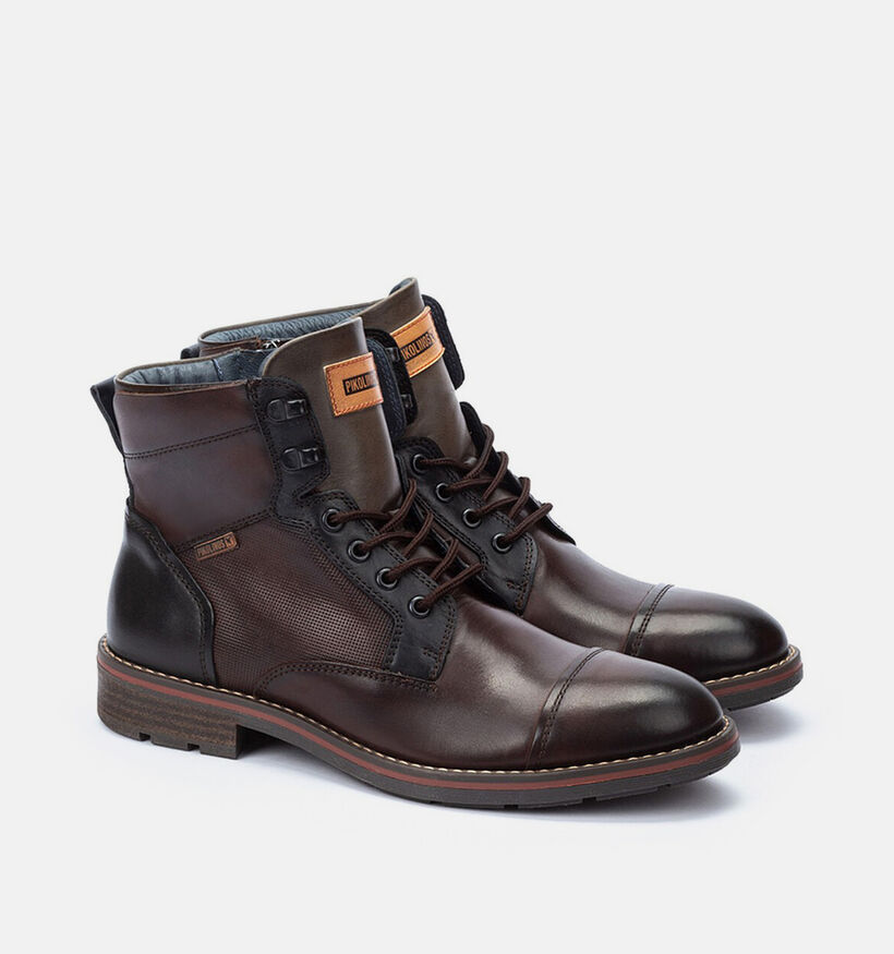 Pikolinos York Donkerbruine Boots met Veter voor heren (379267) - geschikt voor steunzolen