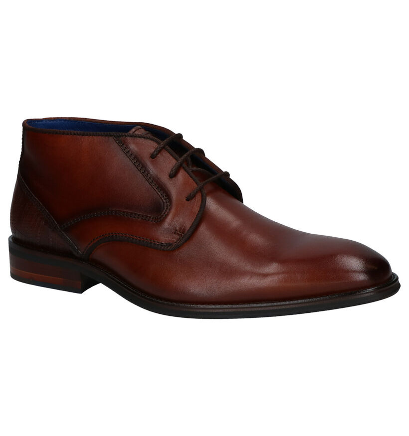 Braend Cognac Veterschoenen in leer (261038)